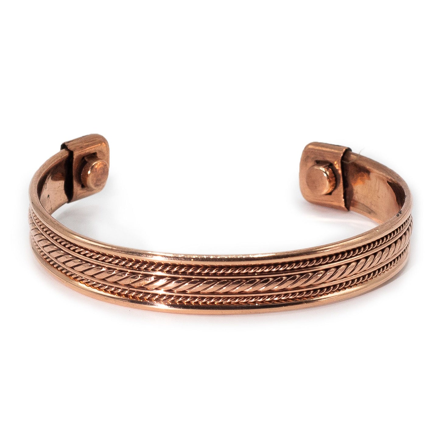 Pulseras con diseño de bandas de cobre e imanes (surtidas)