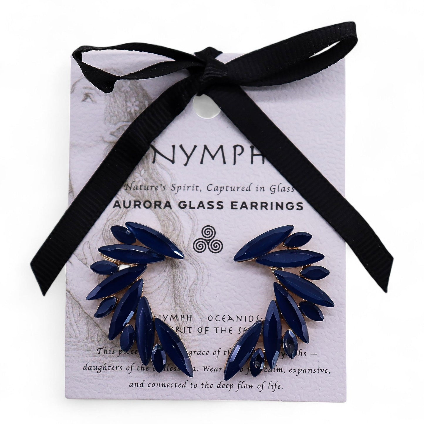 Pendientes de Cristal Vintage - Alas de ángel - Azul