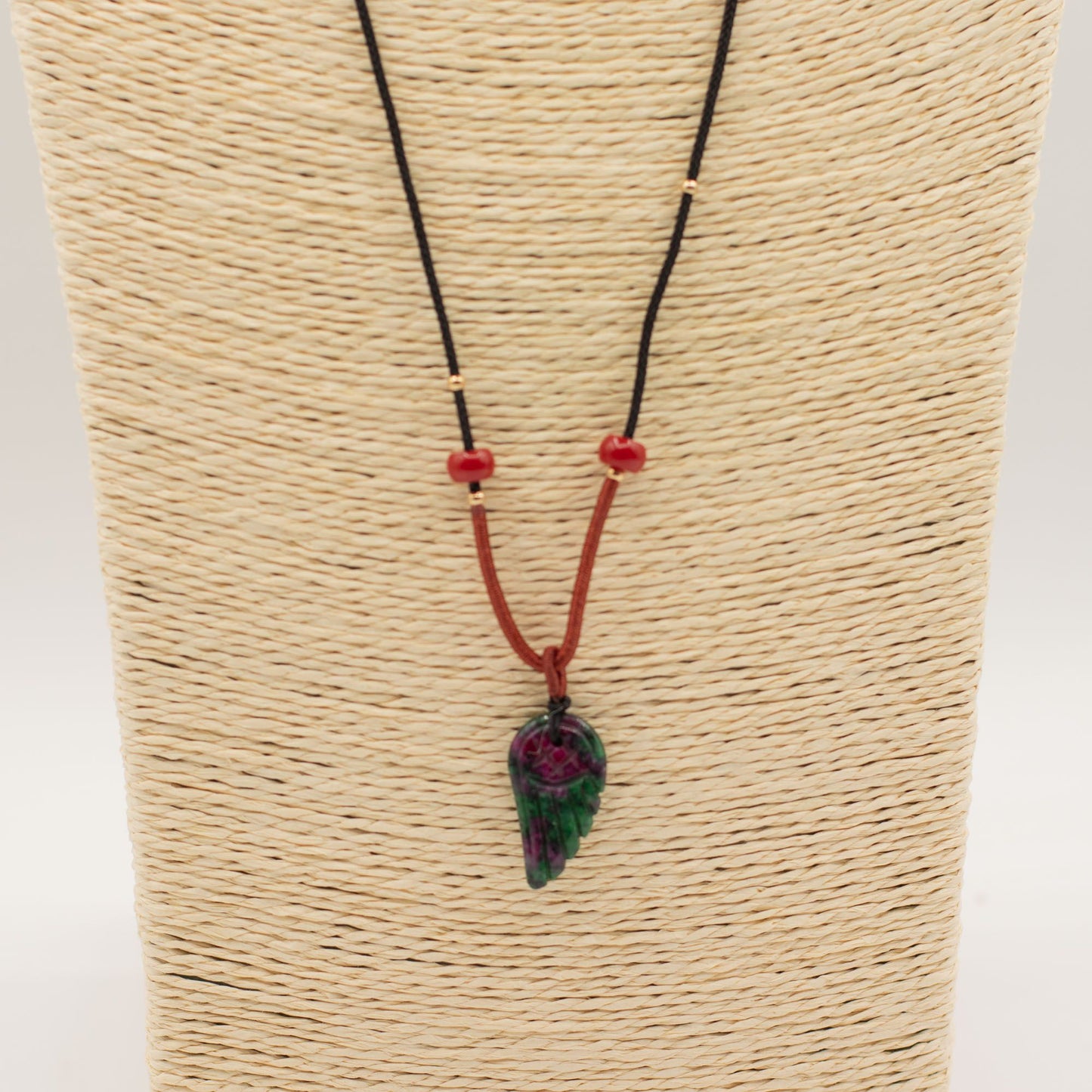 Collar de cuerda colgante de piedra preciosa - Morganita ala de ángel