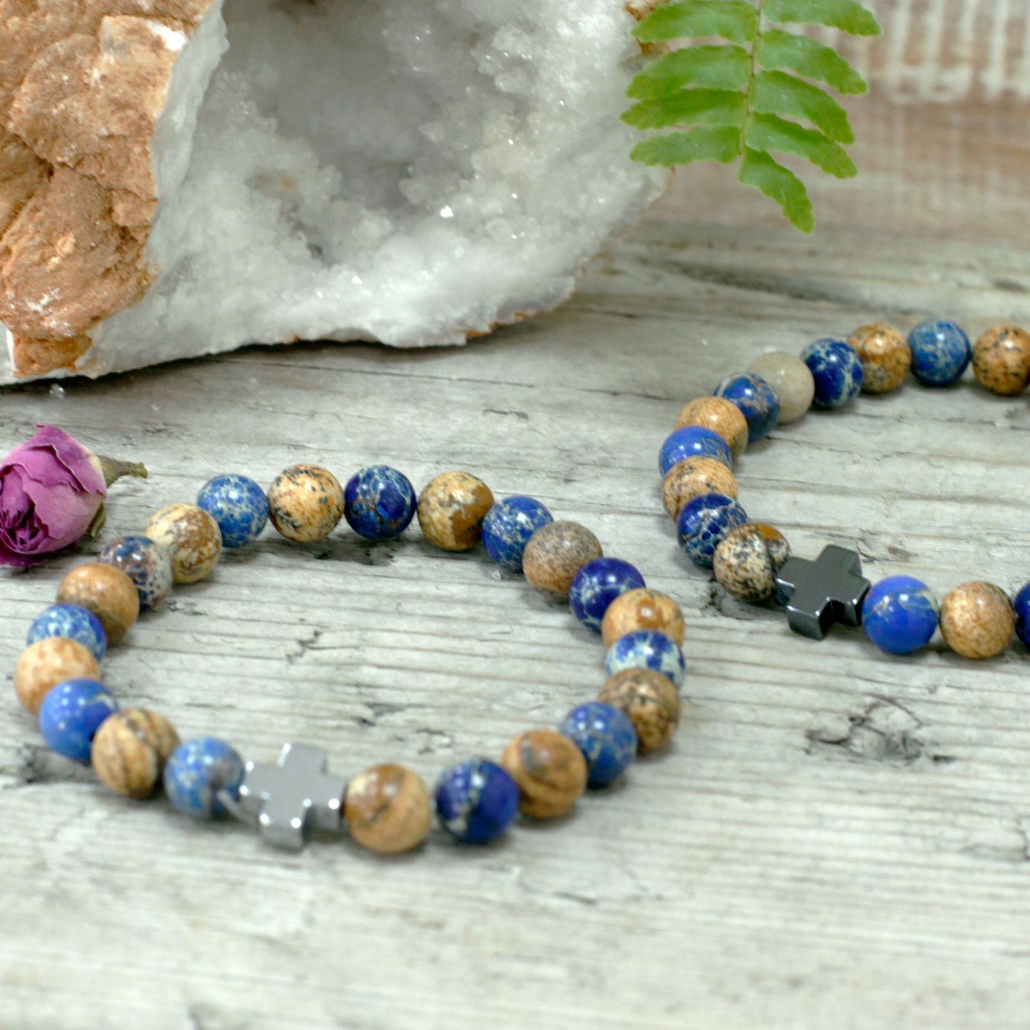2 Pulseras con Piedras Preciosas - Arco Iris