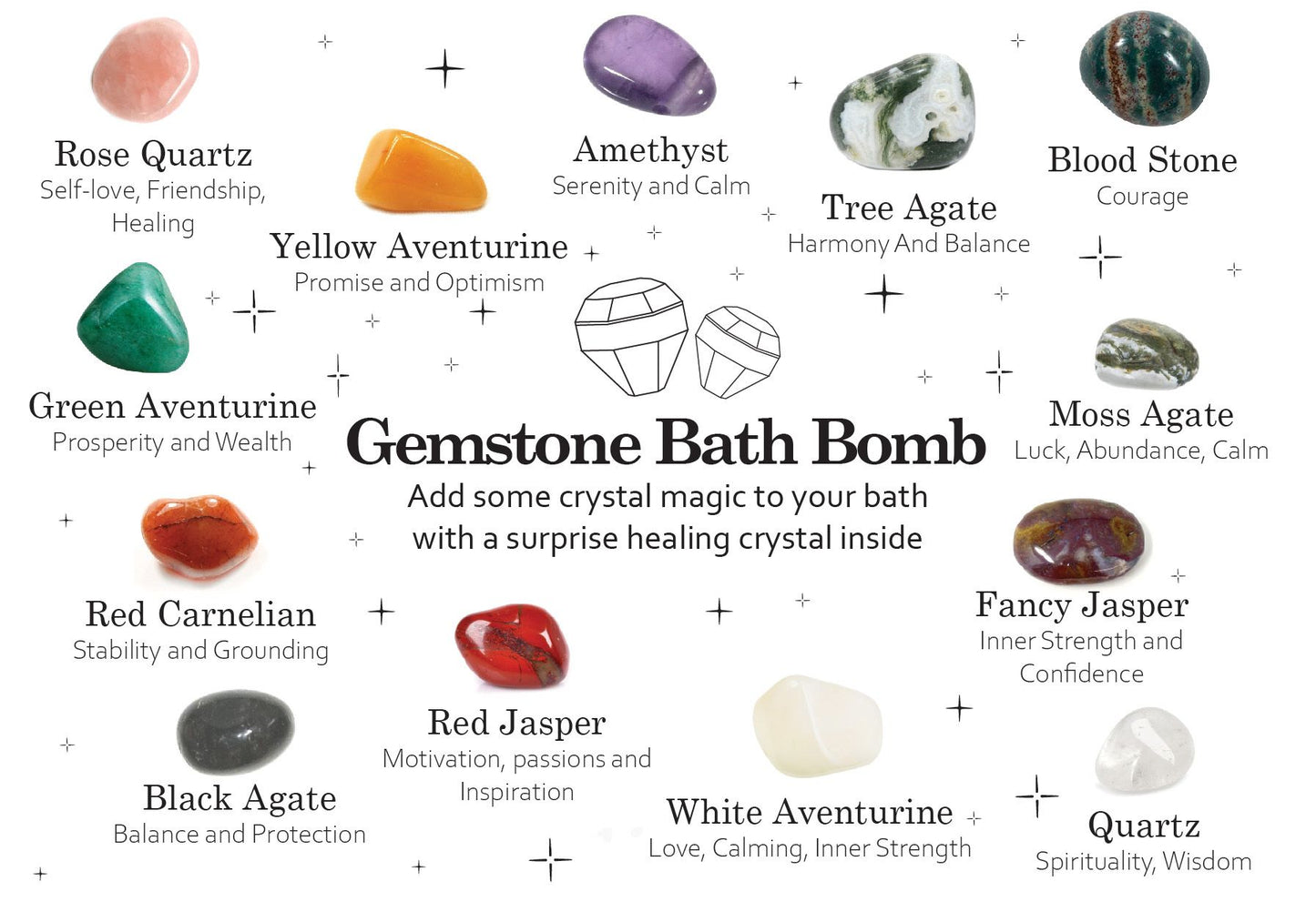 Bomba de Baño de Piedras Preciosas - Blanca y Roja