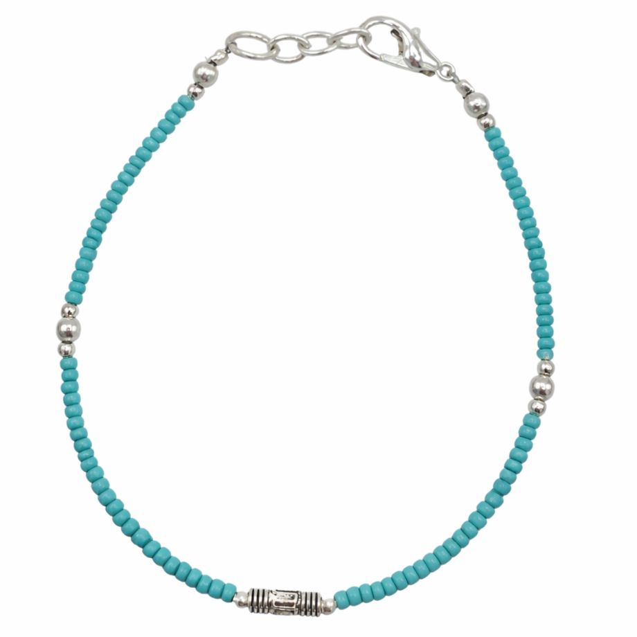 Pulsera nepalí de gemas extrafinas - Turquesa y lágrima
