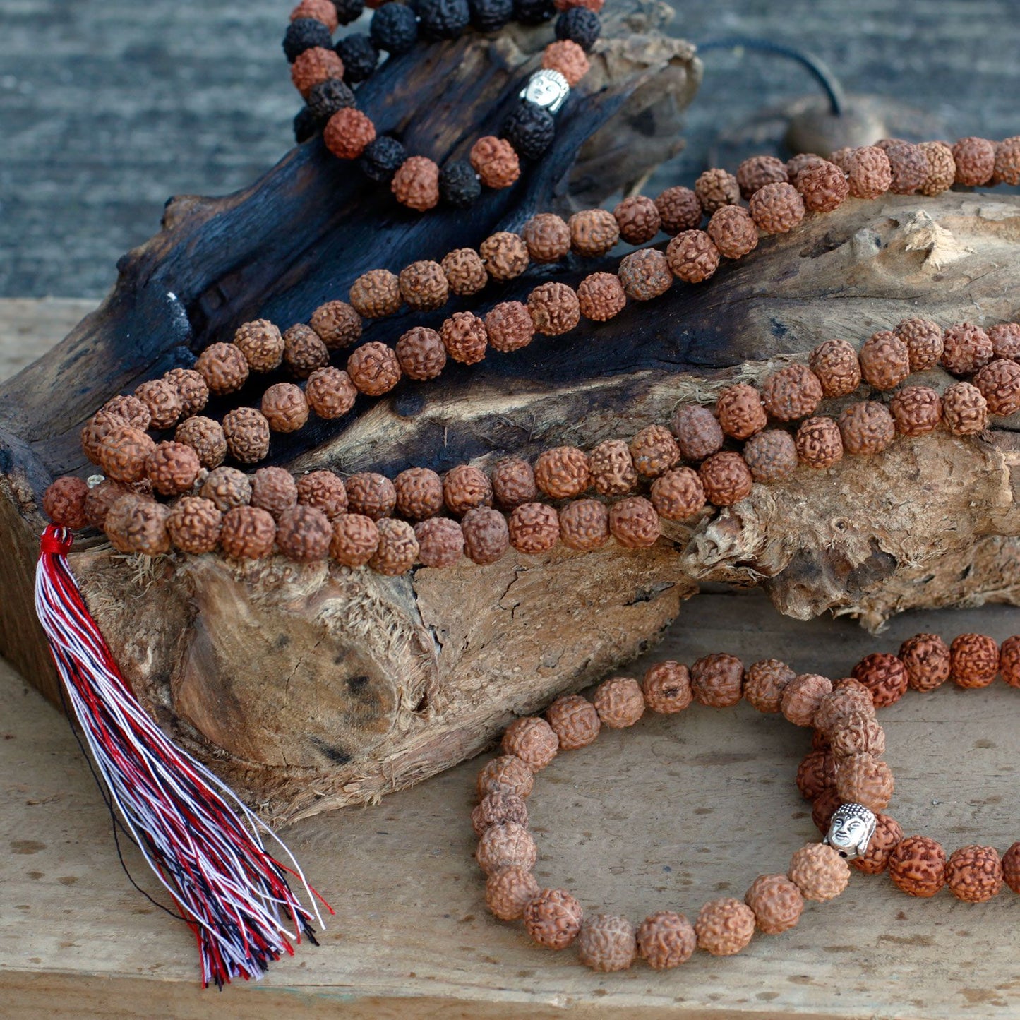 108 Rudraksha Japa Mala - Natural