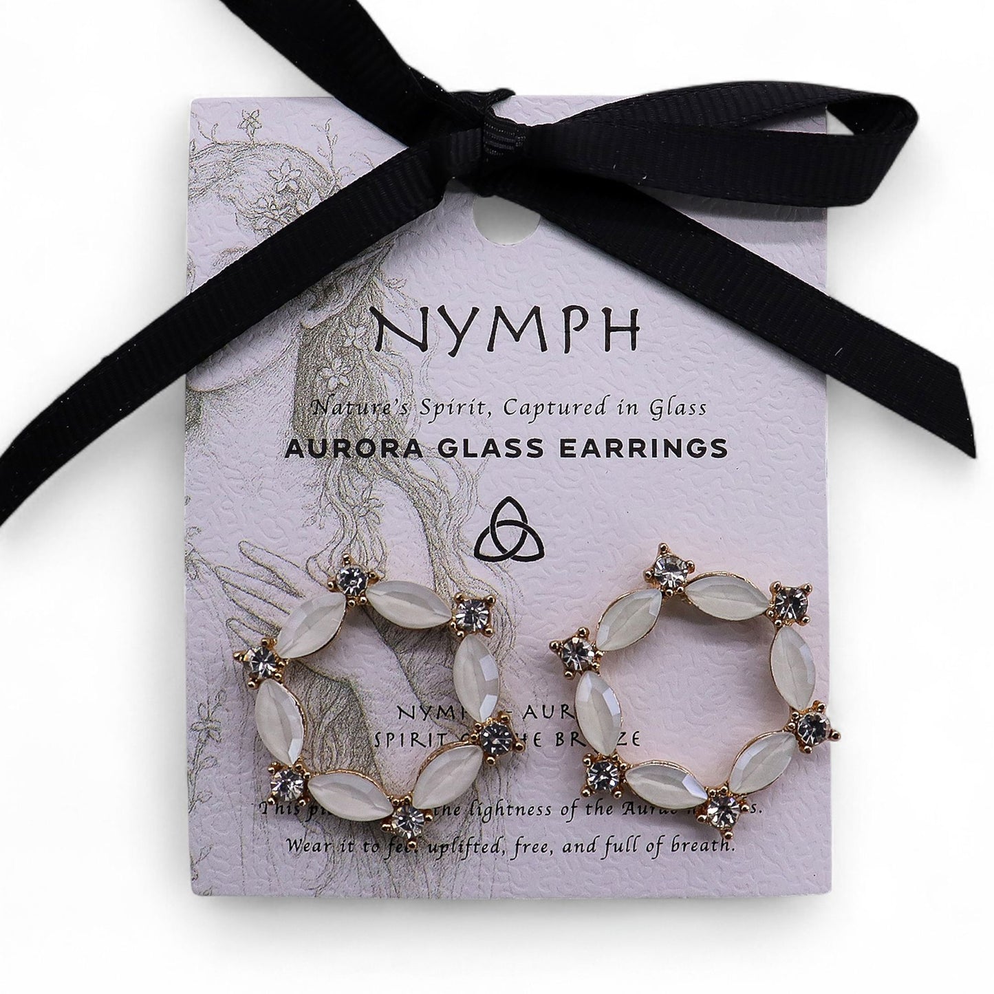 Pendientes de Cristal Vintage - Aro - Perla