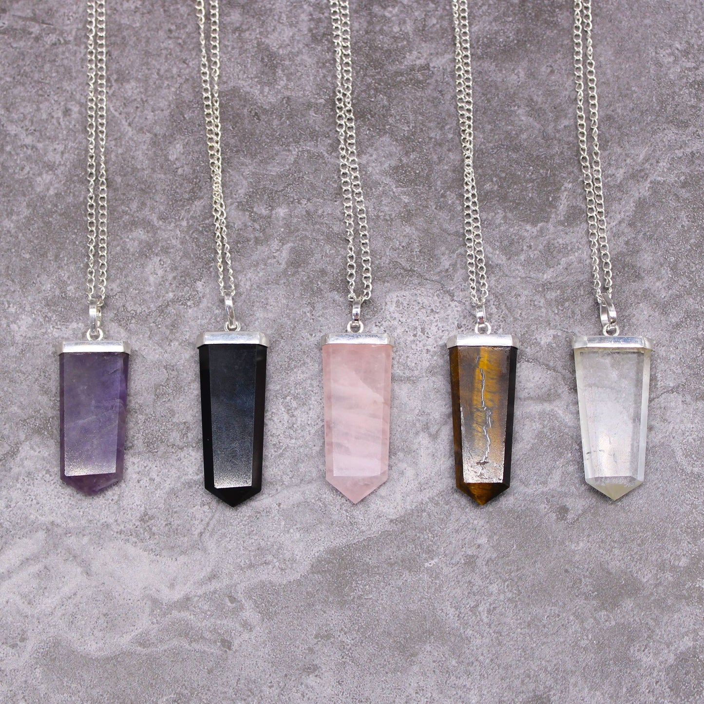 Colgante plano de piedras preciosas - Ojo de tigre
