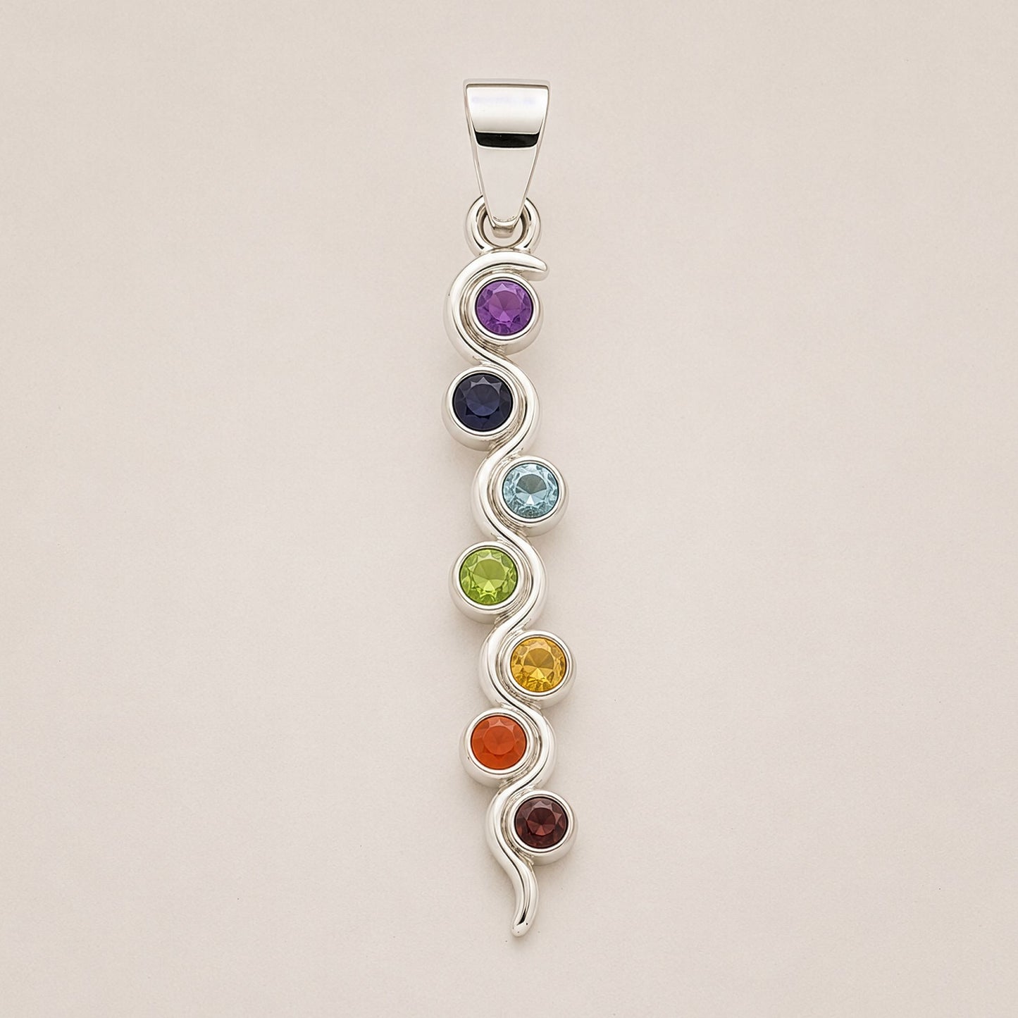 Colgante Devocional Indio - Baño de plata (Cordón de 45 cm) - Chakra de la serpiente
