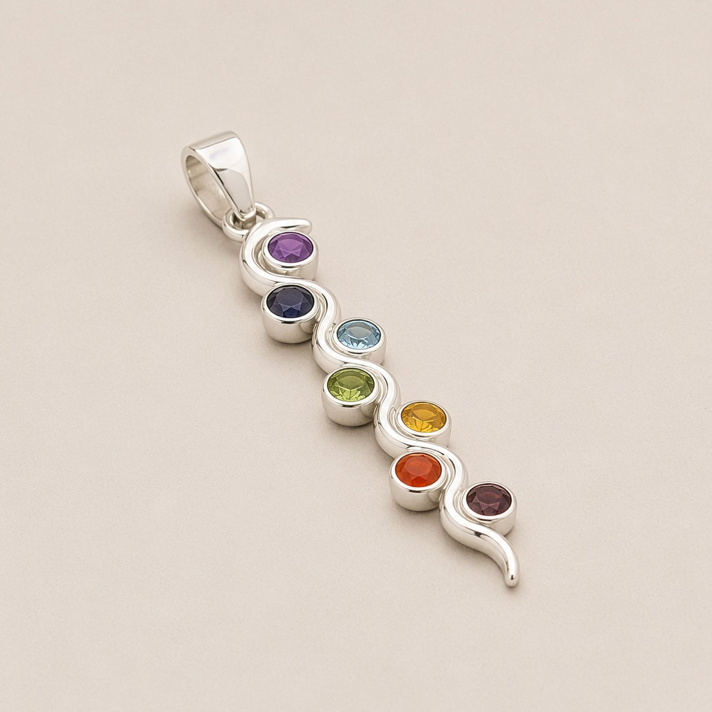 Colgante Devocional Indio - Baño de plata (Cordón de 45 cm) - Chakra de la serpiente