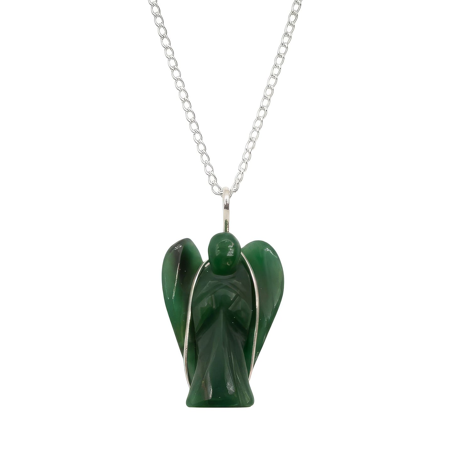 Colgante de ángel guardián de gema - aventurina verde