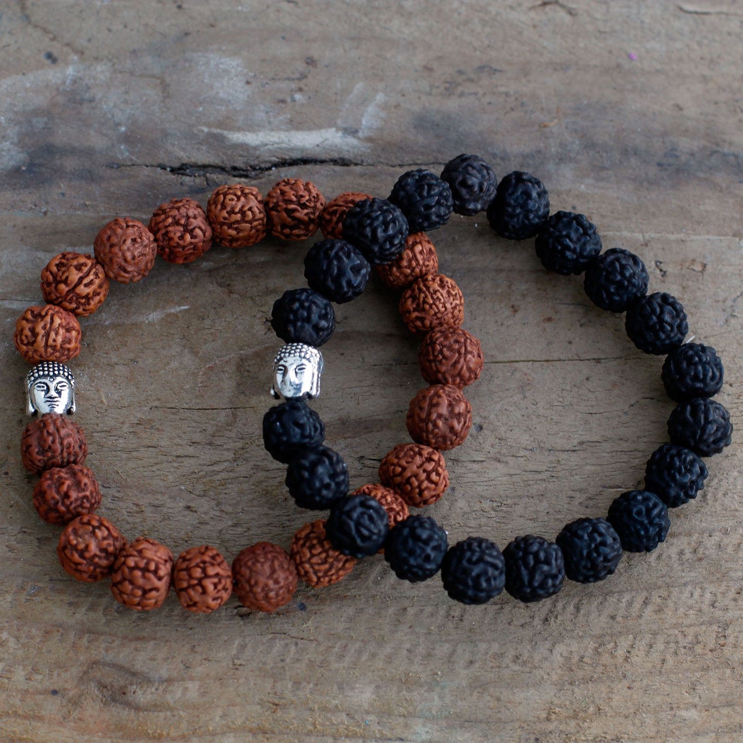 Rudraksha Brazalete de Buda Japa Mala - Oscuro