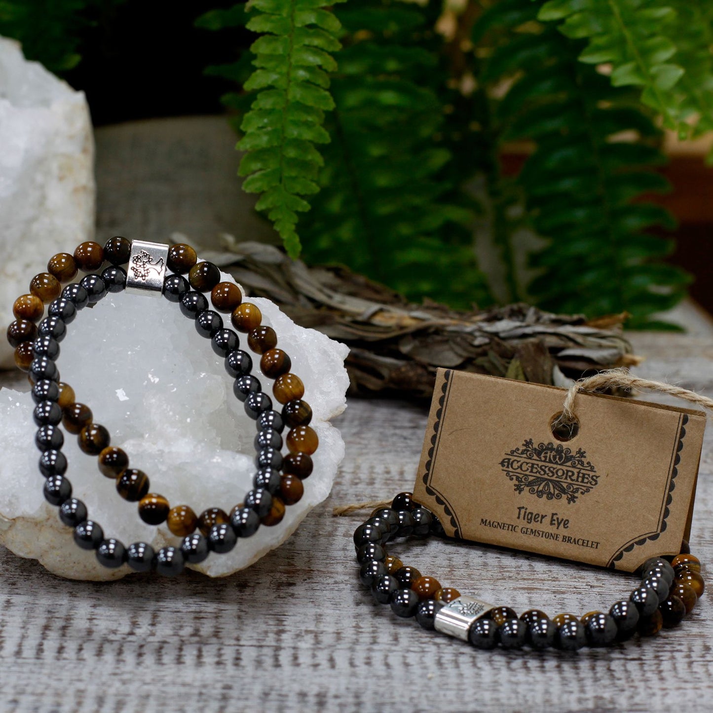 Pulsera de Piedras Preciosas Magnéticas - Ojo de Tigre