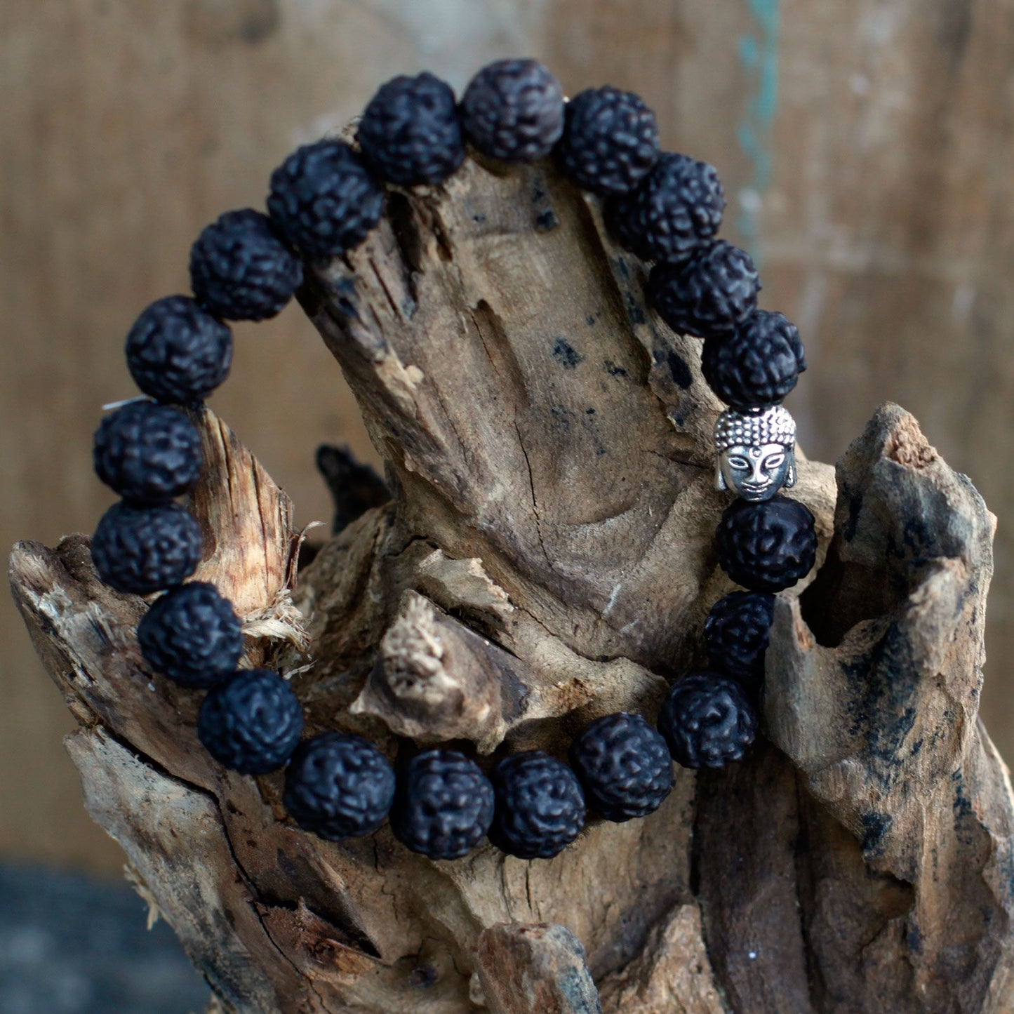 Rudraksha Brazalete de Buda Japa Mala - Oscuro