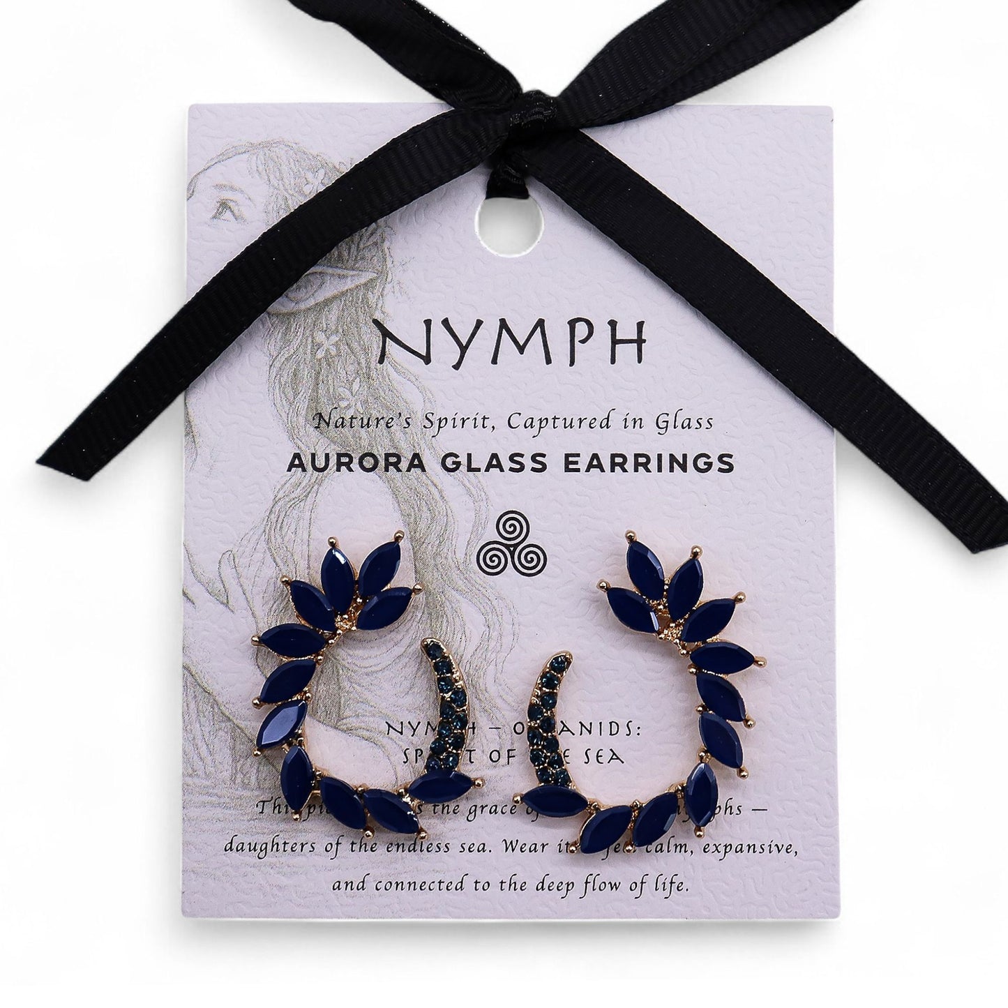 Pendientes de Cristal Vintage - Aro - Azul