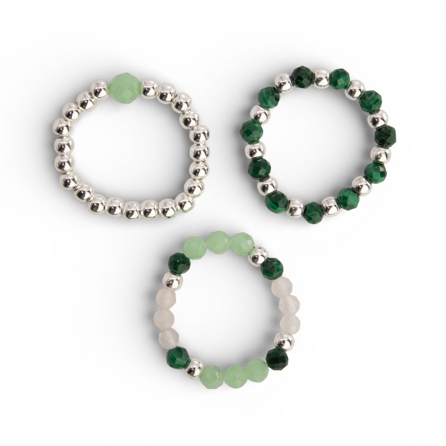 Conjunto de anillos con gema de espíritu ninfa - Espíritu del Bosque