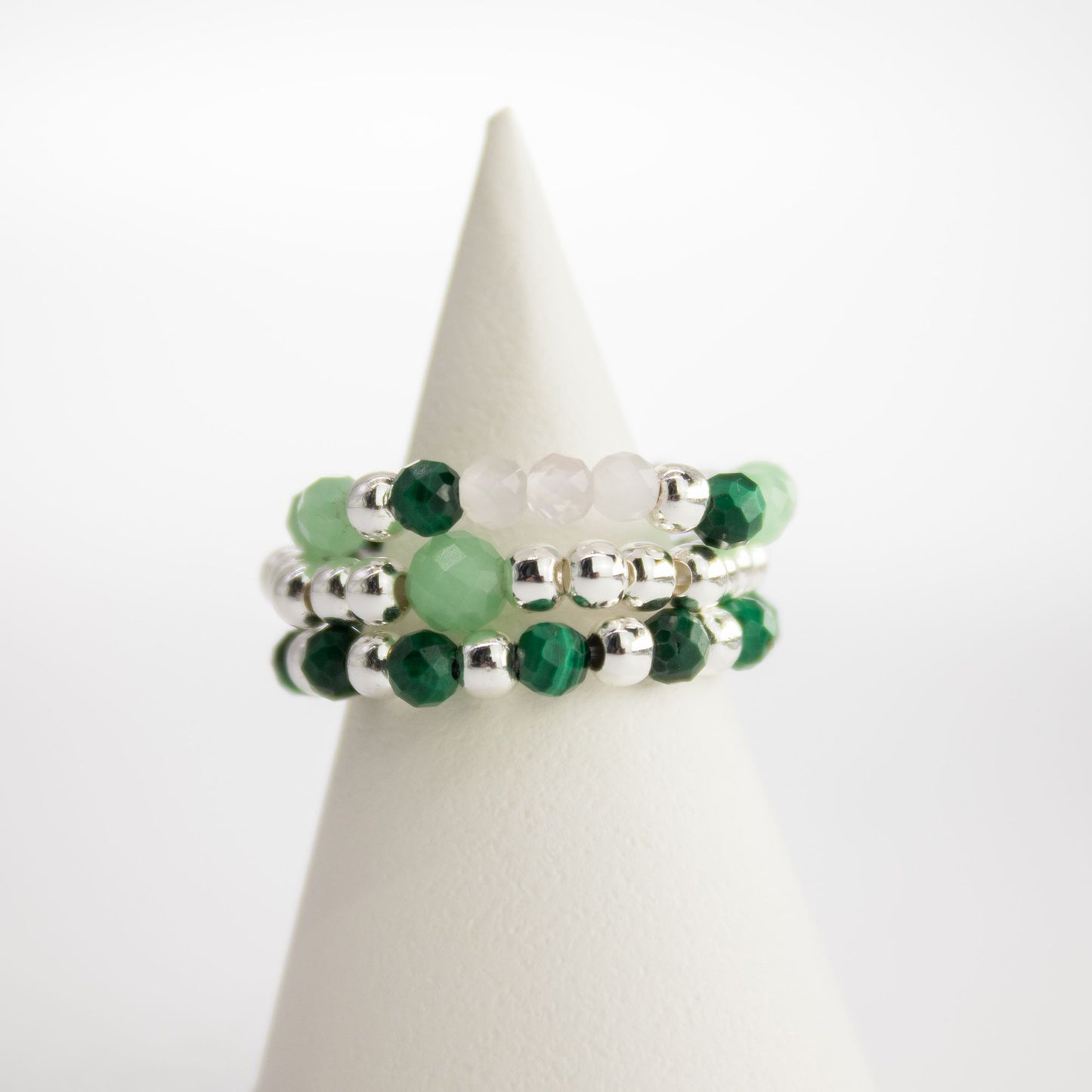 Conjunto de anillos con gema de espíritu ninfa - Espíritu del Bosque