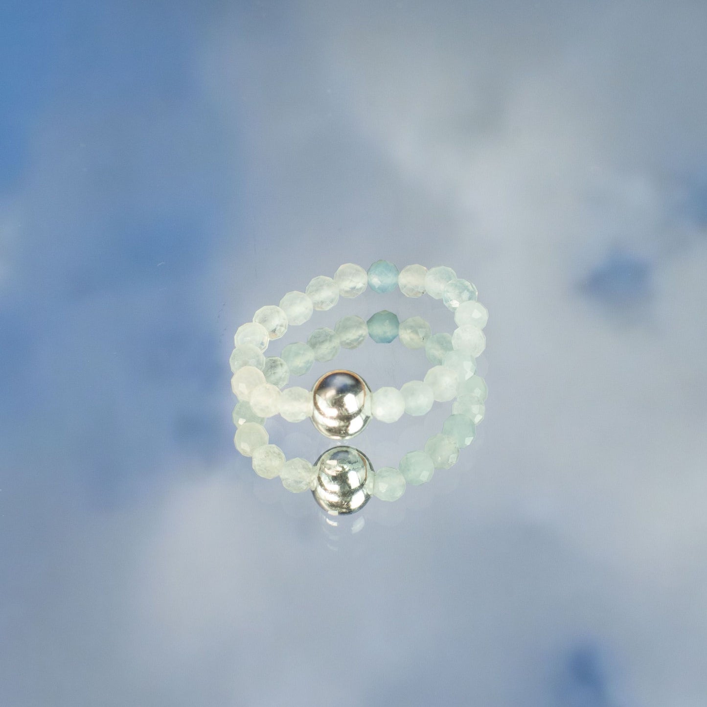 Conjunto de anillos de gema de ninfa - Océano sin fin