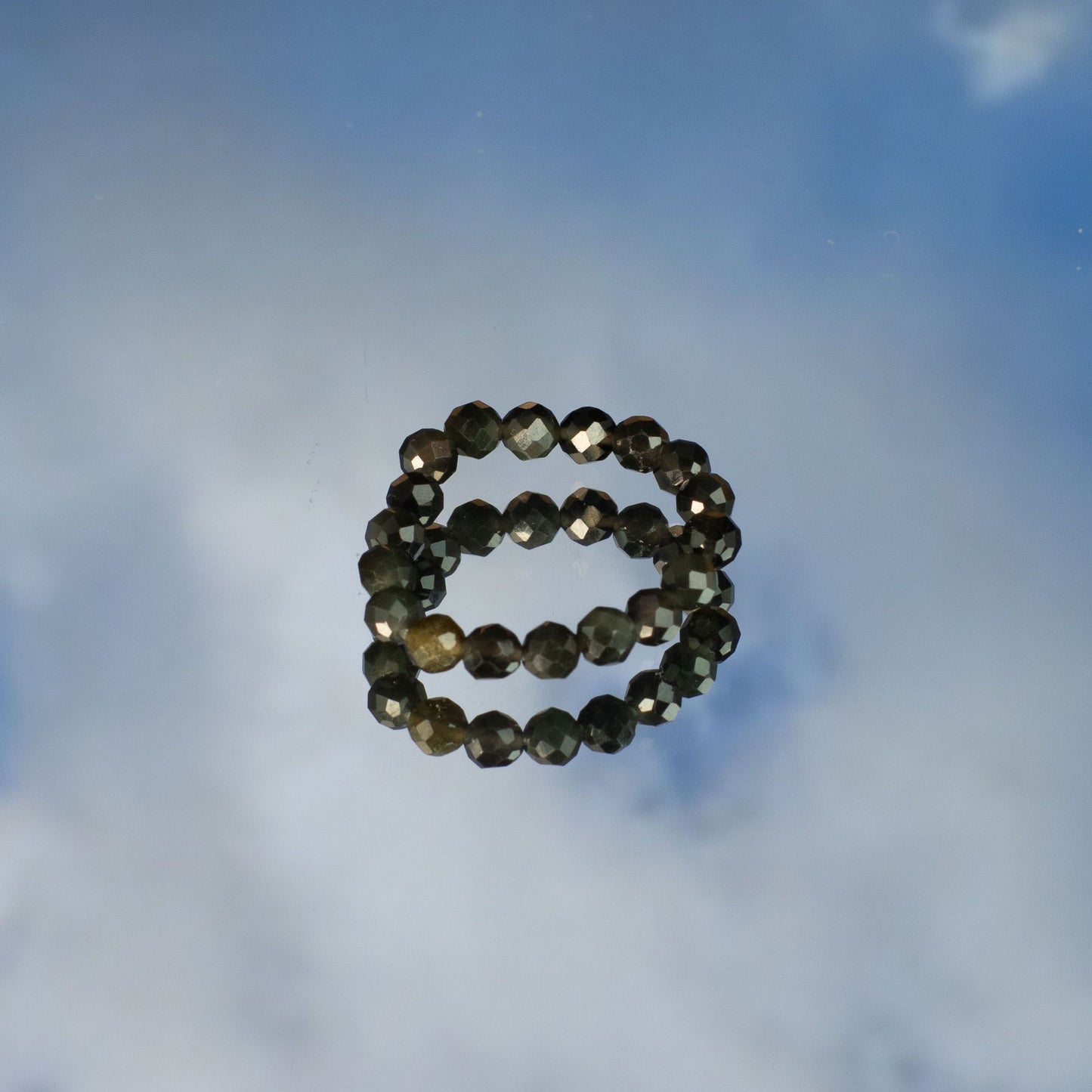 Conjunto de anillos de gema de ninfa - Océano sin fin