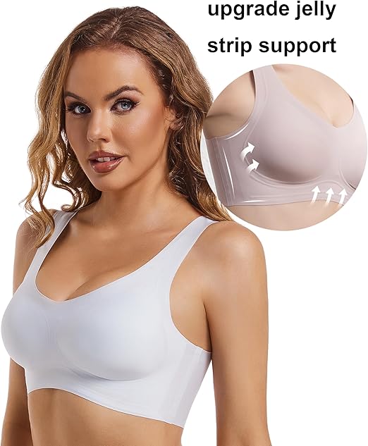 Sujetador ultrafino de seda helada beige ( talla XL = XL/XXL )